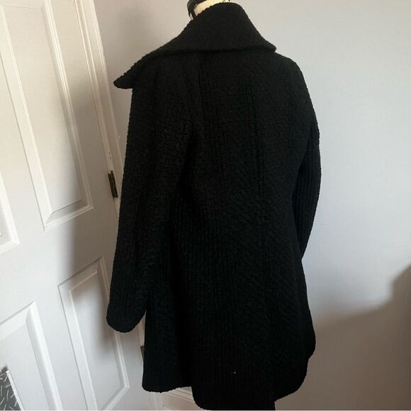 Calvin Klein black tweed pea coat size medium (8) - Picture 5 of 5